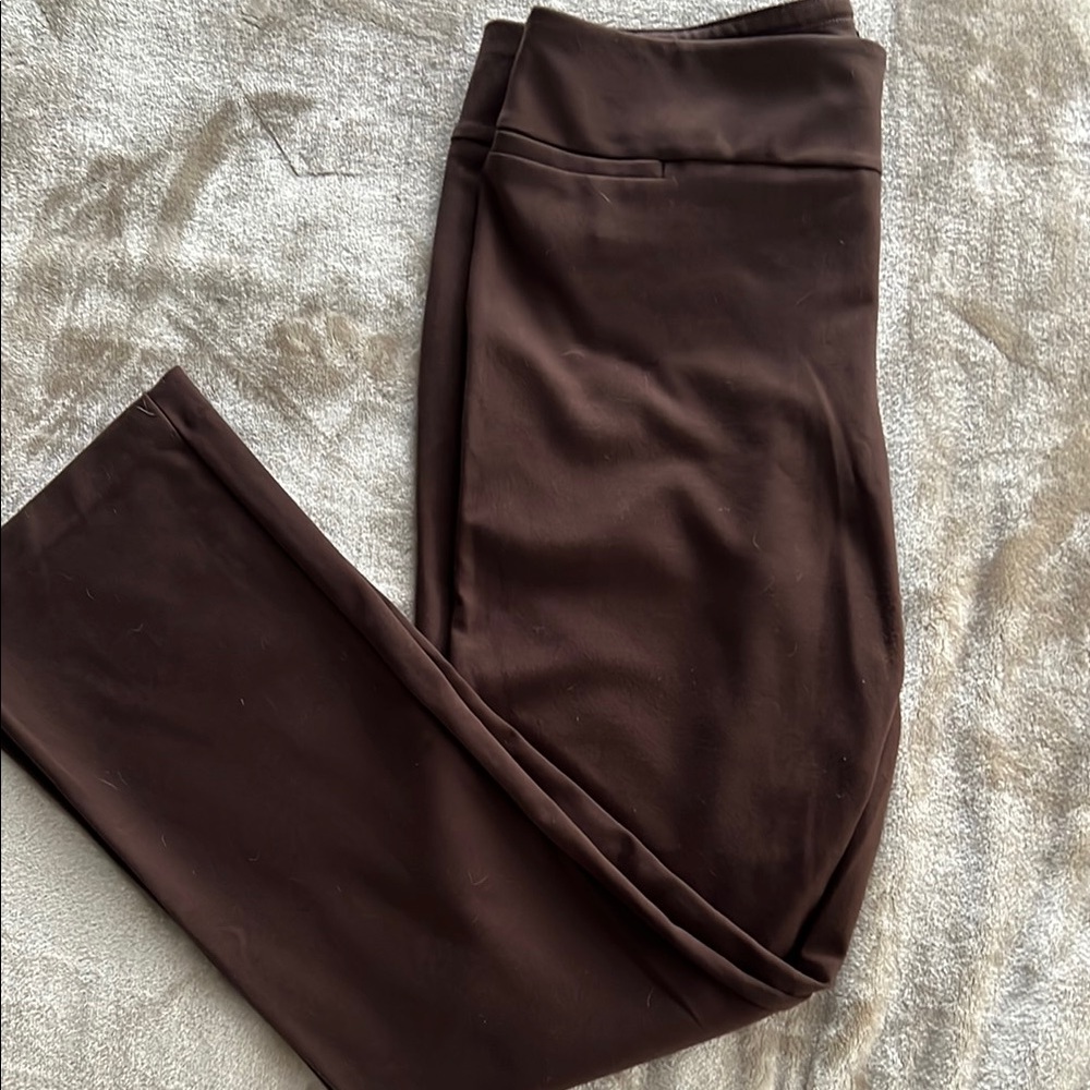 New York and Company Straight Leg Ponte Pants with Faux Pockets